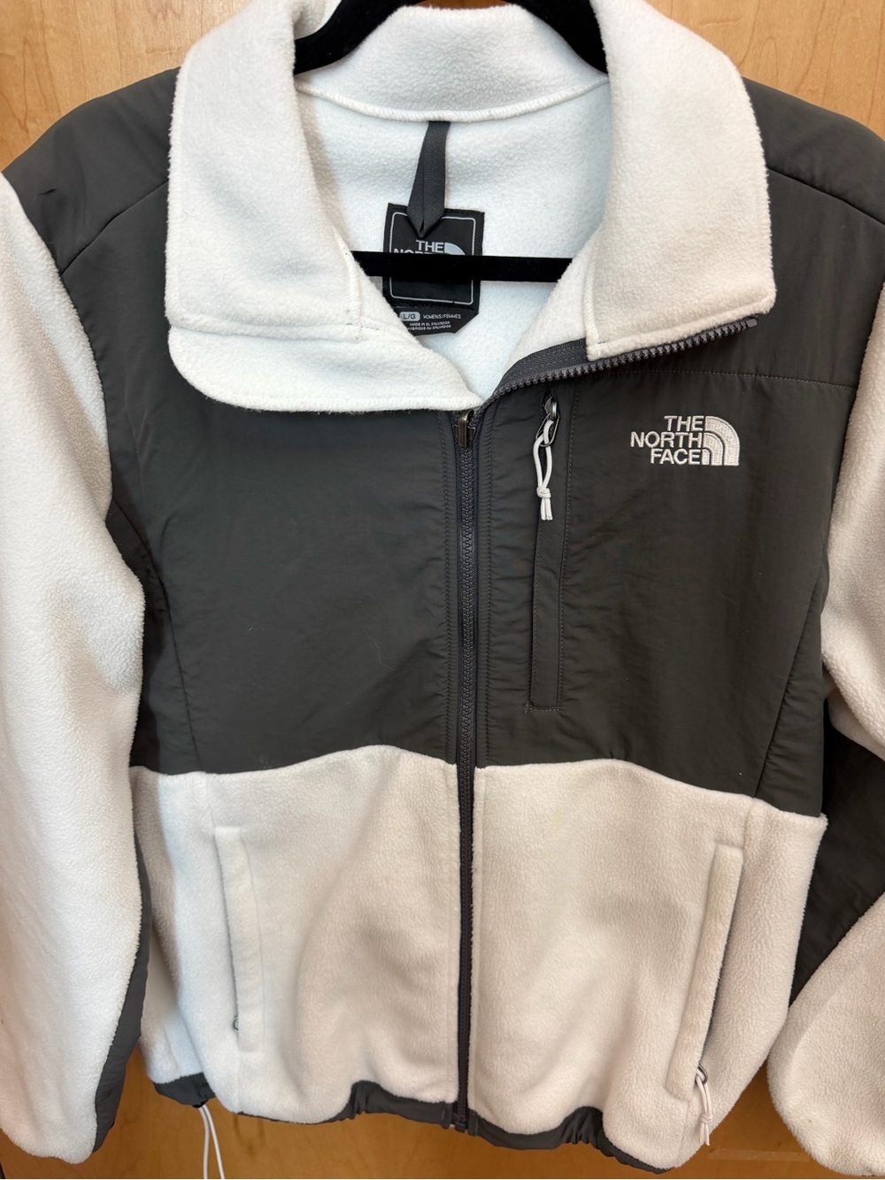 The North Face Two-Tone Fleece Jacket - White & Charcoal Gray
